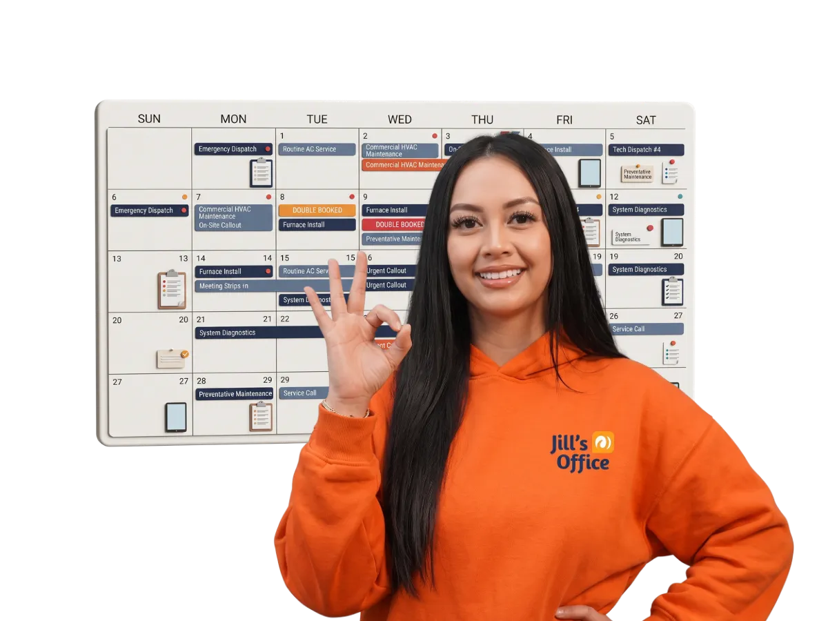 Appointment booked by Jill's Office in the client's scheduling software